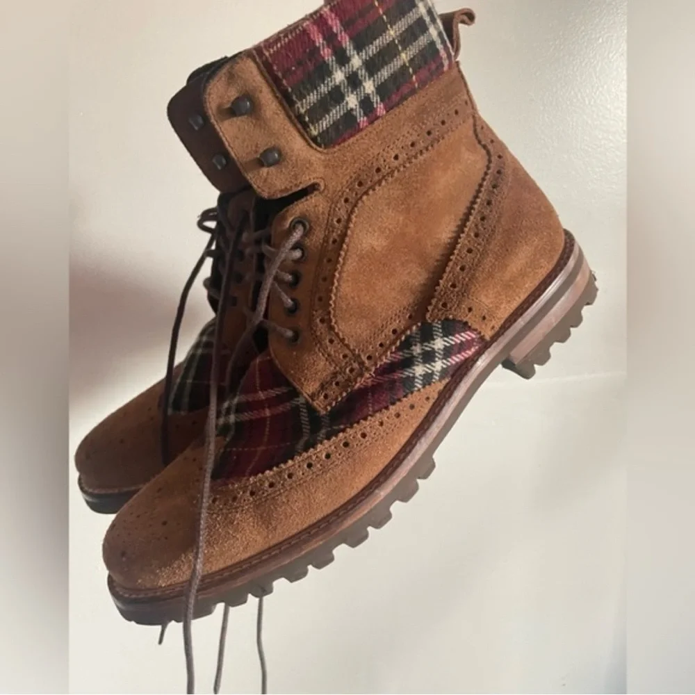Bruno Magli Brown and Plaid Men's Oxfords